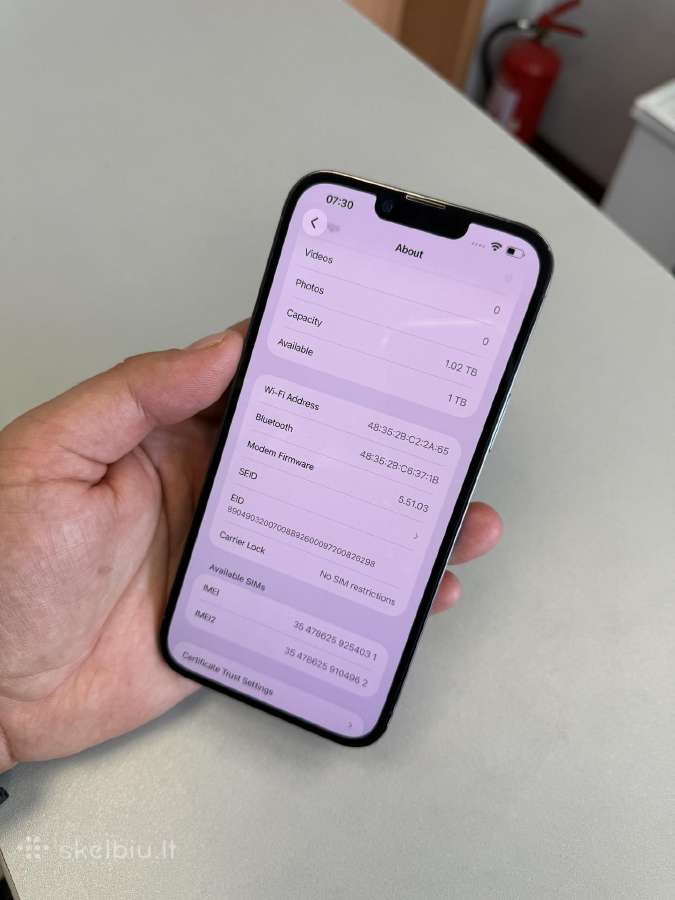 iPhone 13 Pro 1tb (Sierra Blue) 10/10 100% bat - nuotraukos Nr. 2
