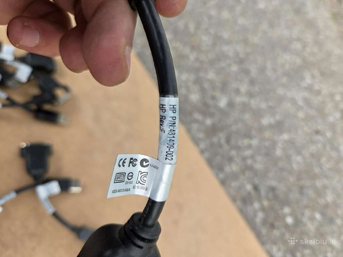Maitinimo, Vga, Usb, Dvi-d laidai ir Displayport–d - nuotraukos Nr. 14
