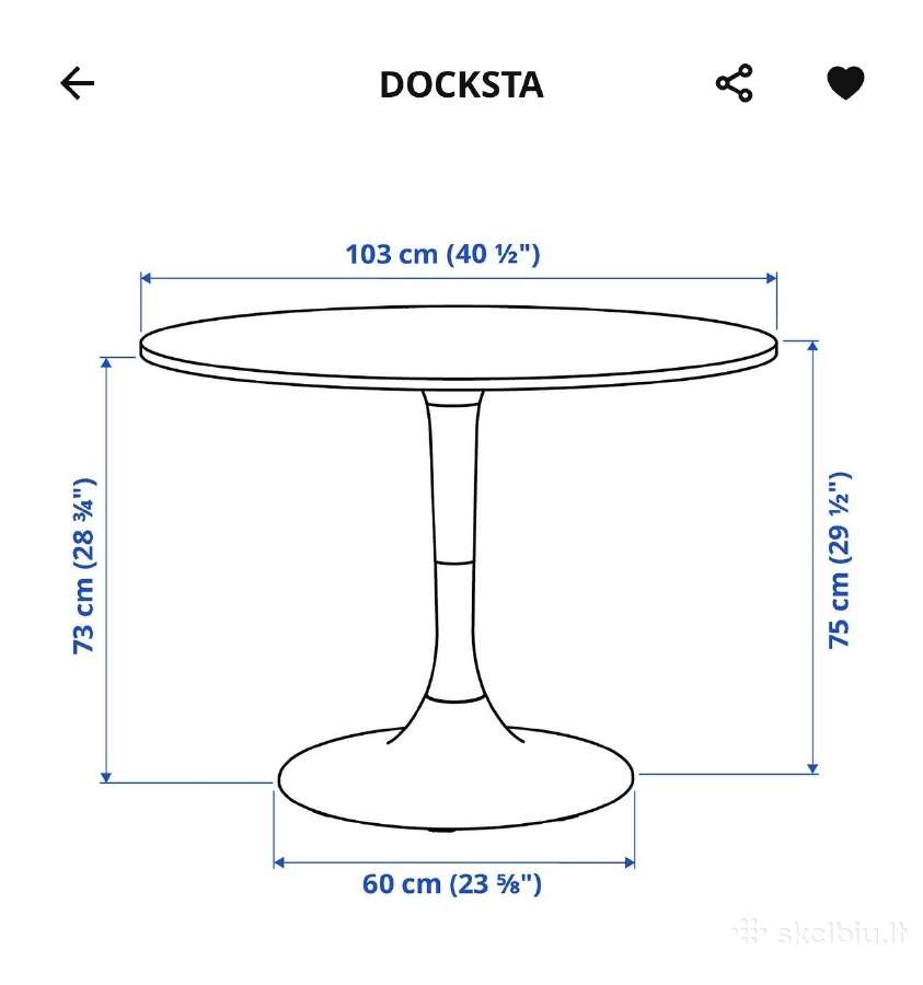 Ikea stalas Docksta - nuotraukos Nr. 5