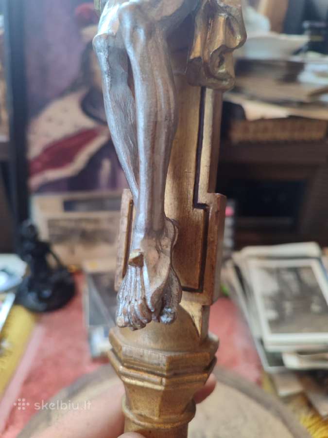 Antikvarinis medinis pastatomas kryžius - nuotraukos Nr. 6