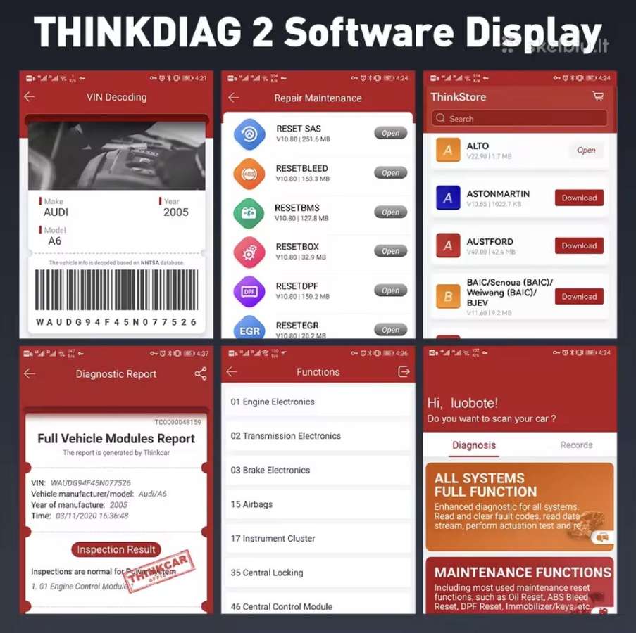 Profesionali diagnostine iranga Thinkdiag 2 - nuotraukos Nr. 6