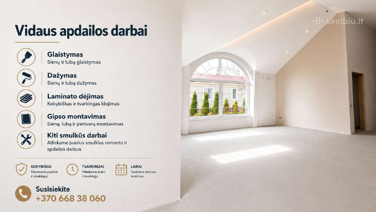 Vidaus apdailos darbai - nuotraukos Nr. 2