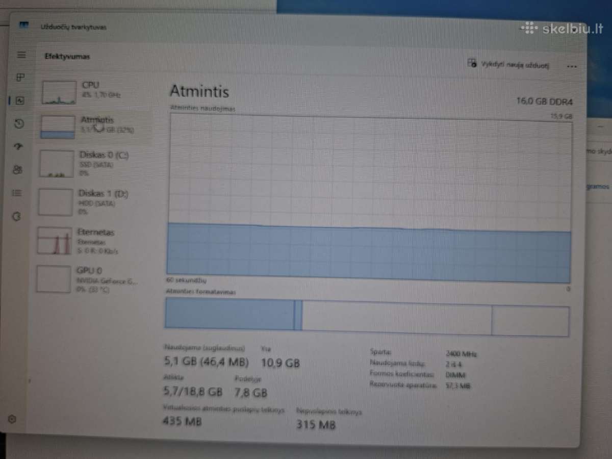 I5-8500,16gb-RAM,SSD-500gb,gtx1060-6gb - nuotraukos Nr. 10