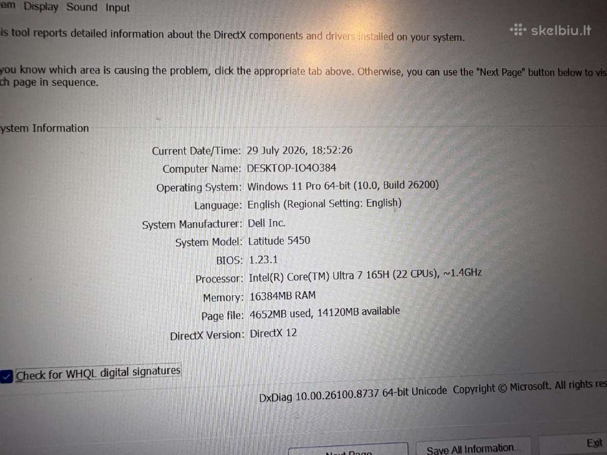 „Dell Latitude 5450“.„ultra 7 165h“; 256 GB SSD, - nuotraukos Nr. 7