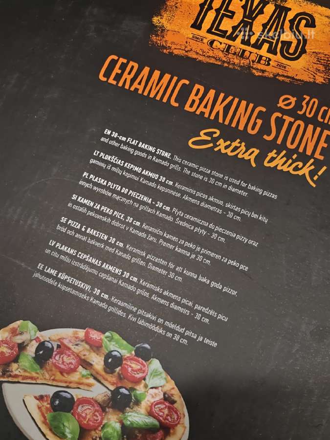 Texas Club Kamado Ceramic pizza baking stone - nuotraukos Nr. 3