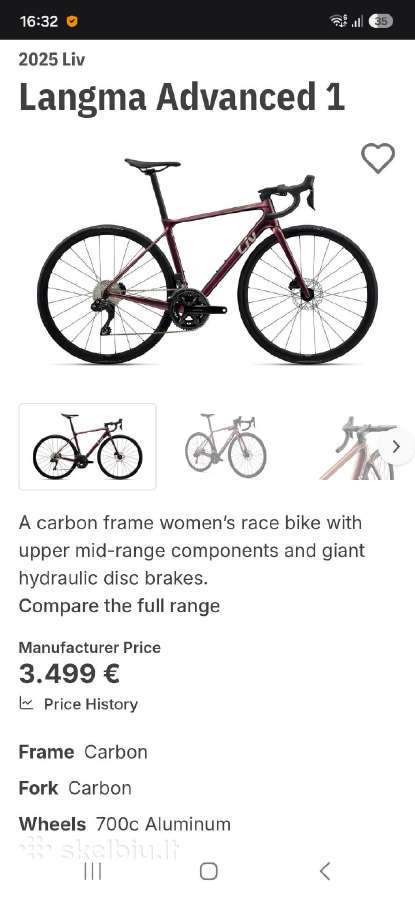 Giant carbon road bike 2x12 Di2 L size 25m. - nuotraukos Nr. 7