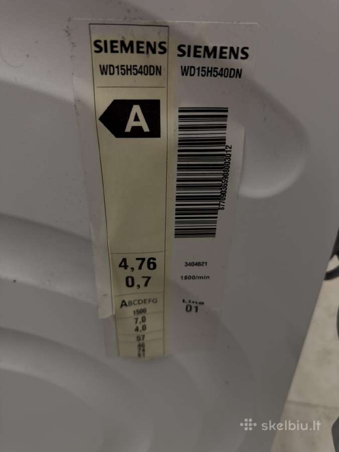 Skalbimo mašina-džiovyklė Siemens Wd15h540dn - nuotraukos Nr. 5