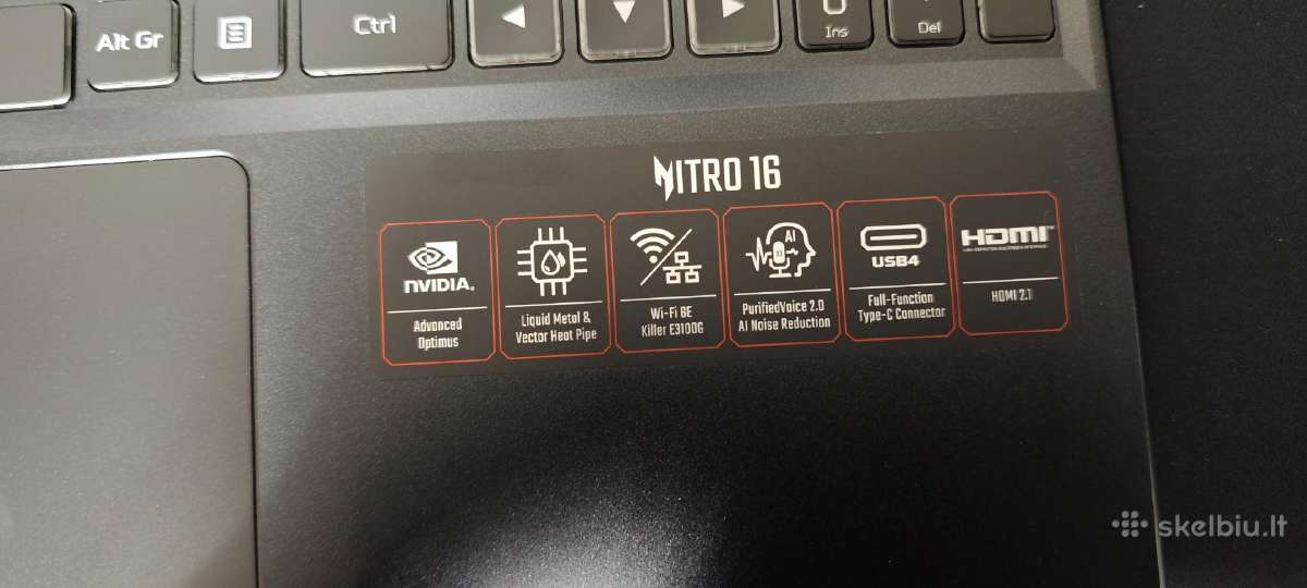 Laptopas korpusas ir t.t Acer nitro 16 an16-42 - nuotraukos Nr. 4