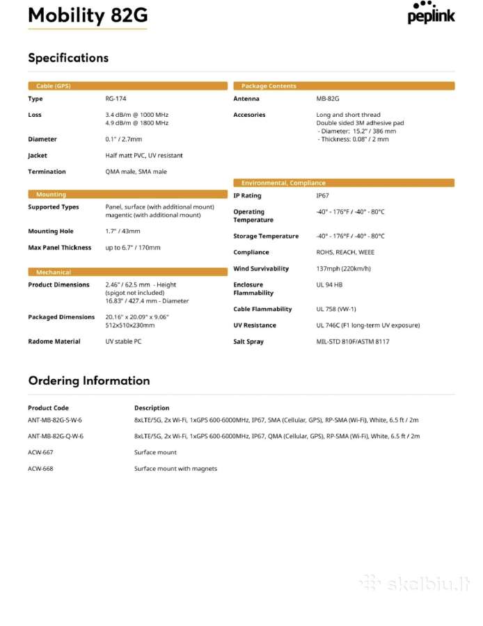 Profesionali Peplink Mobility 82g anten - nuotraukos Nr. 6