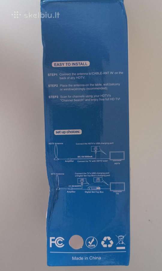Dvb-t2 kambarinė TV antena su stiprintuvu - nuotraukos Nr. 3