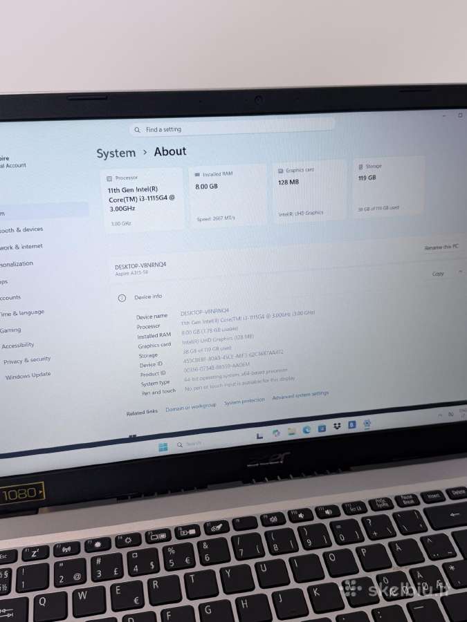 Acer Aspire 3 i3-11th 2023 - nuotraukos Nr. 5