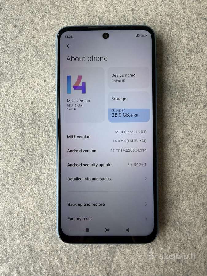 Puikiai veikiantis Xiaomi Redmi 10 64gb - nuotraukos Nr. 2