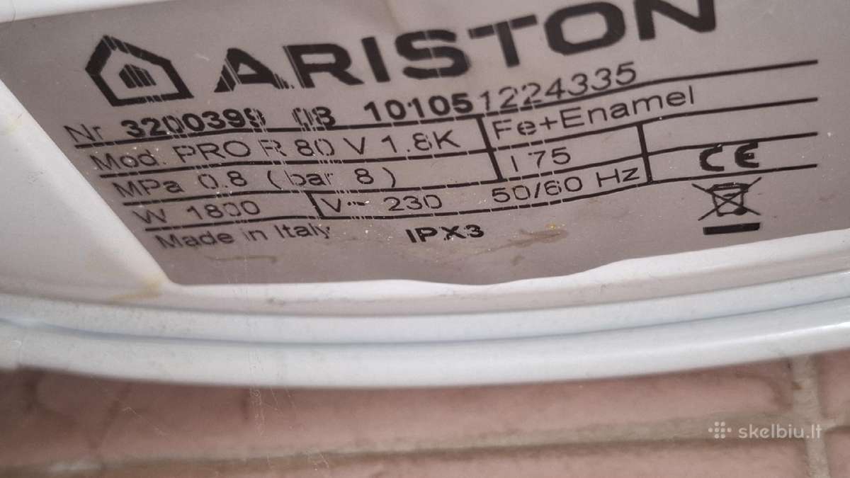 Boileris Ariston Pro R 80v - nuotraukos Nr. 3