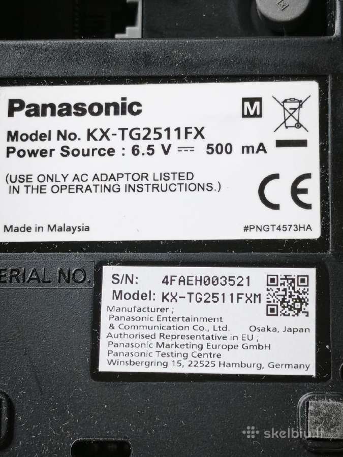 Panasonic Kx-tg2511fx - nuotraukos Nr. 3