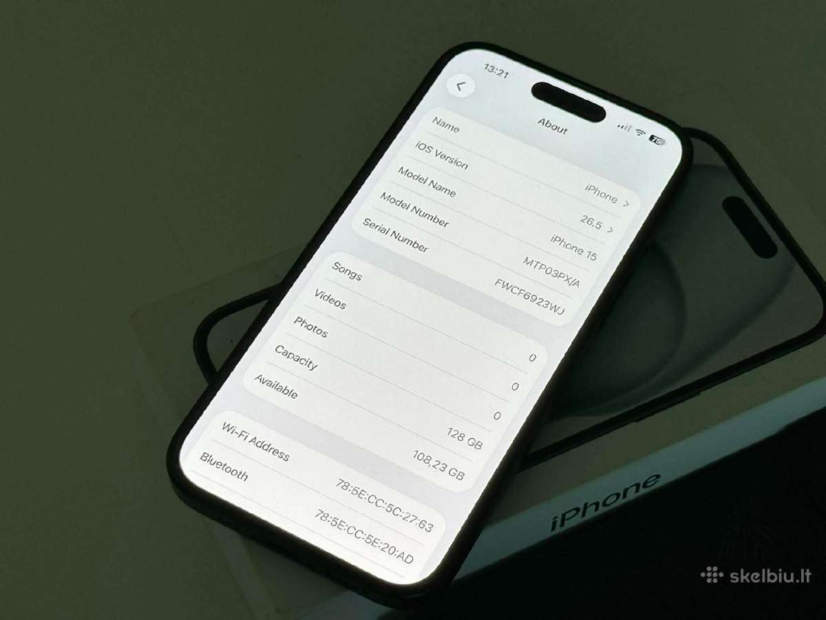 Parduodu iPhone 15 128gb - nuotraukos Nr. 5