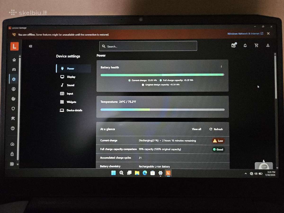 Laptopas lenovo ideapad gaming 3 - nuotraukos Nr. 3