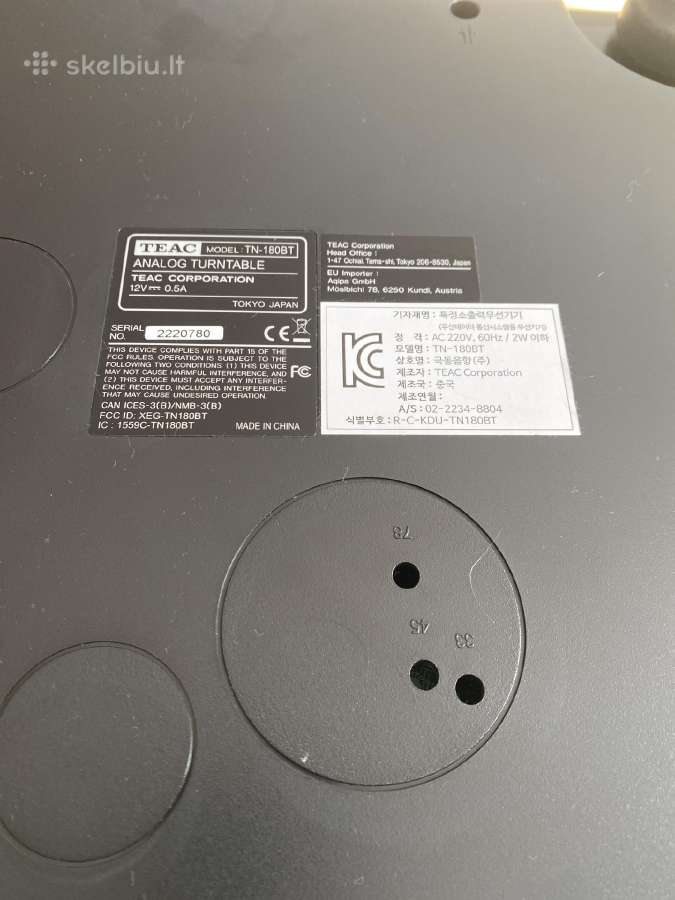 Parduodamas Teac Tn-180bt Bluetooth patefonas - nuotraukos Nr. 8
