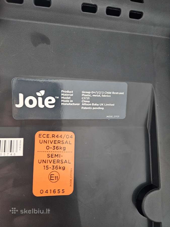 Automobilinė kėdutė Joie - nuotraukos Nr. 5