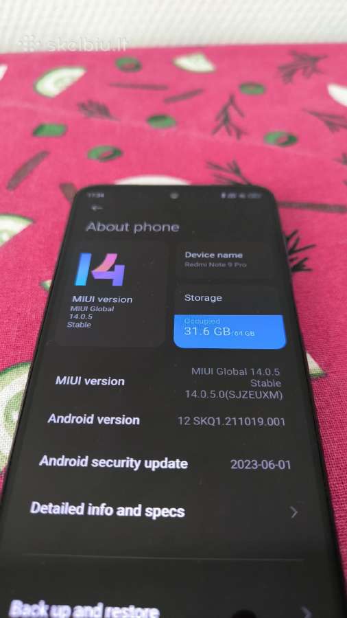 Telefonas xiaomi Redmi Note 9 Pro - nuotraukos Nr. 6