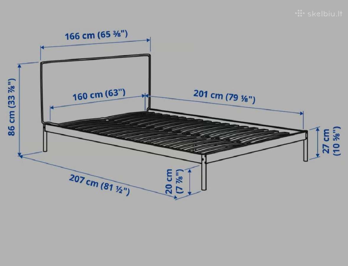 Ikea Kleppstad lova 140 x200+ čiužinys - nuotraukos Nr. 3