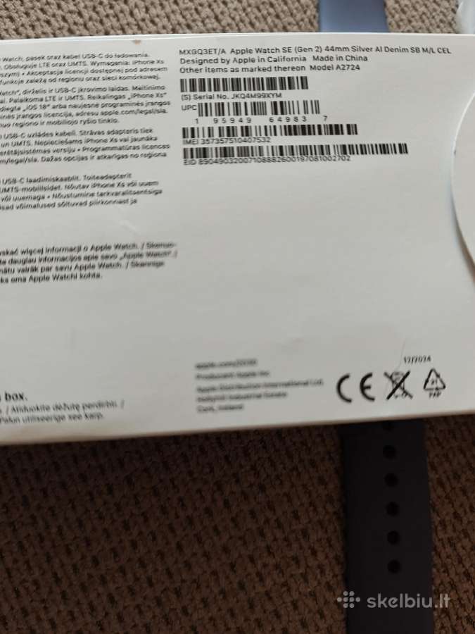 Apple watch se (gen 2) 44mm GPS +Celluran - nuotraukos Nr. 2