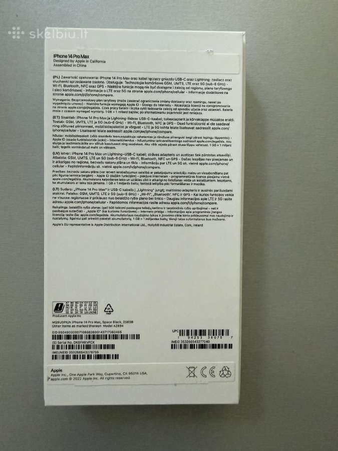 Idealus iPhone 14pro Max 256gb Space black - nuotraukos Nr. 3