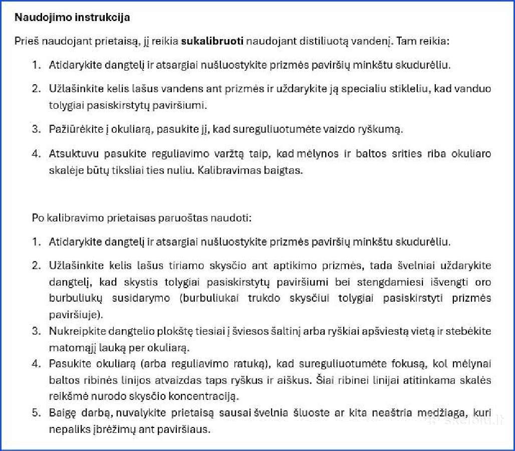 Alkoholio refraktometras, 0-80% - nuotraukos Nr. 6