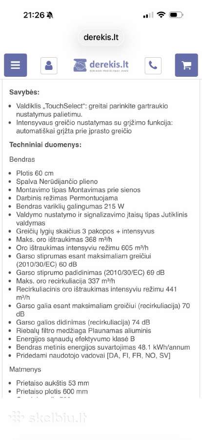 Parduodamas Gartraukis Bosch Dwb66fm50 60cm. - nuotraukos Nr. 3
