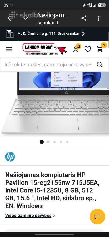 Nesiojamas Hp Pavilion 15 " 16/512, i5-1235u - nuotraukos Nr. 25