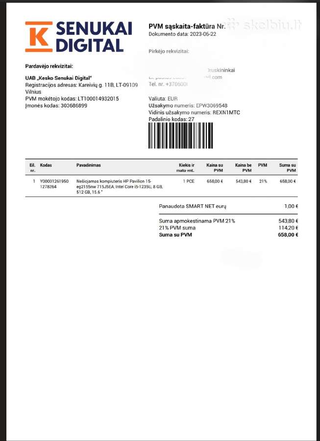 Nesiojamas Hp Pavilion 15 " 16/512, i5-1235u - nuotraukos Nr. 2