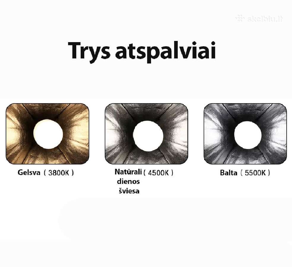 Trijų spalvų 135w galios fotostudijos šviestuvai - nuotraukos Nr. 7
