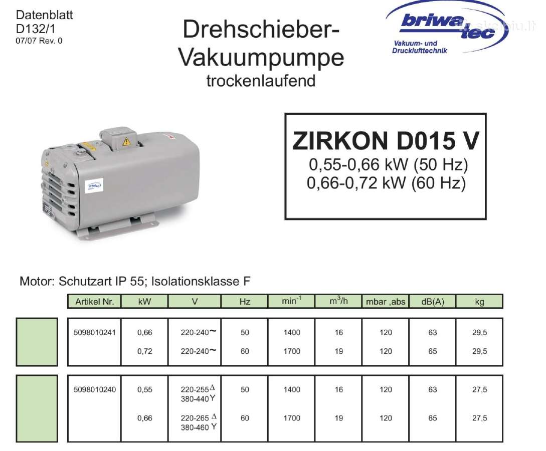 Vakuumo siurblys Briwa tec Zirkon D015v - nuotraukos Nr. 7