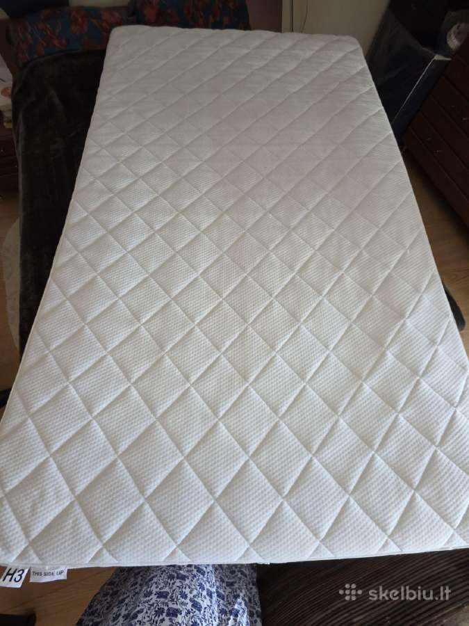 Lova Malm su 2 stalčiais, grotelėmis ir čiužiniu - nuotraukos Nr. 4