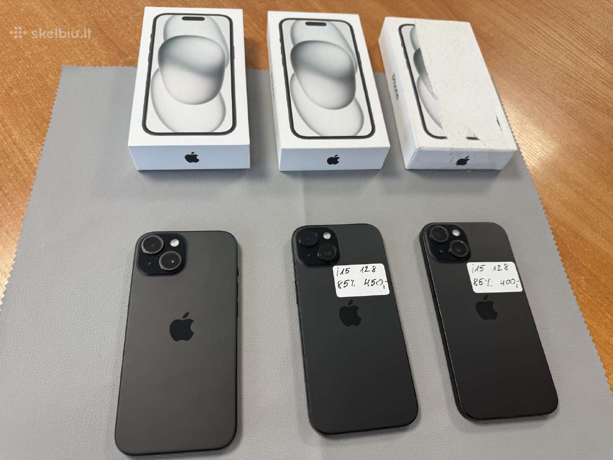 iPhone 15 už 400e ir 450eur su gerom baterijom - nuotraukos Nr. 2