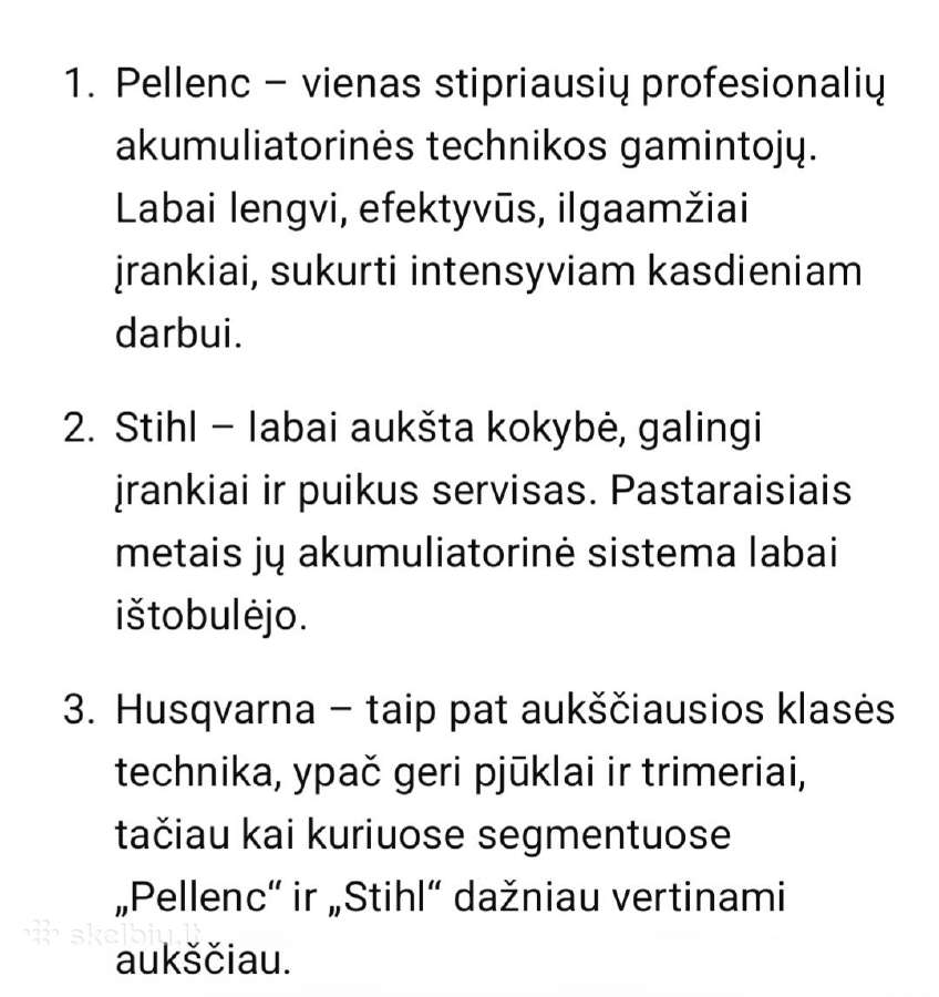 Pellenc elektrinis trimeris - nuotraukos Nr. 5