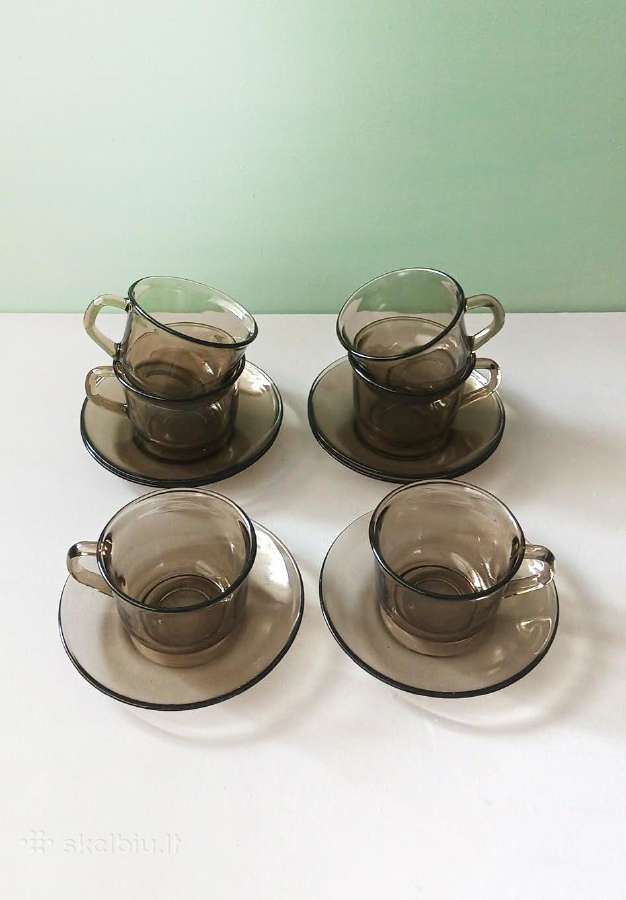 Dūminio stiklo puodelių rinkinys, 150ml, 6vnt. - nuotraukos Nr. 2