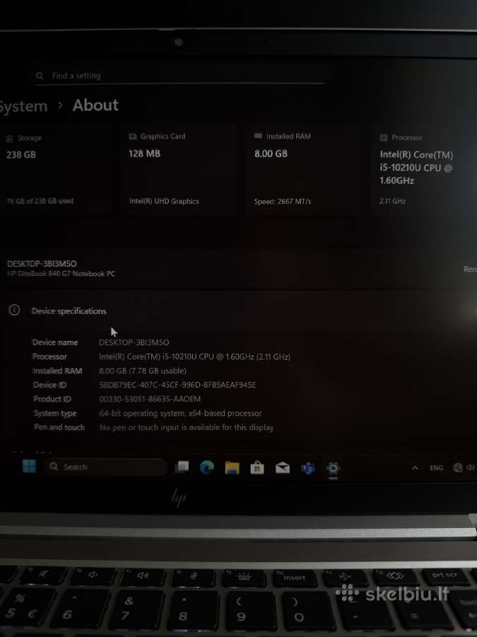 Hp Elitebook 840 G7 - nuotraukos Nr. 3