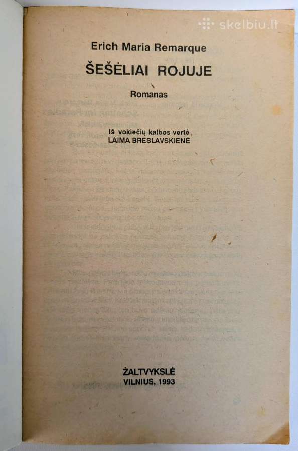 Šešėliai rojuje. E. M. Remarkas - nuotraukos Nr. 3