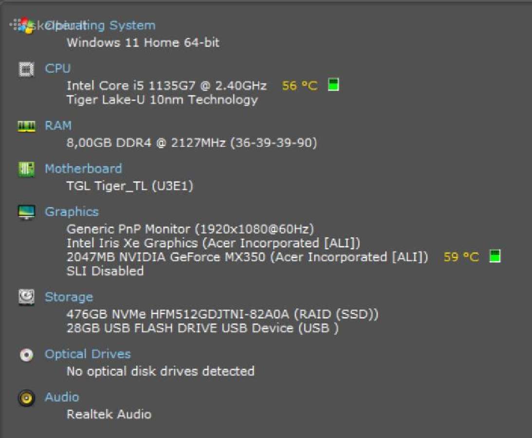 Acer Swift 5 Sf514-55gt-538s i5 8gb 512gb Ss - nuotraukos Nr. 5