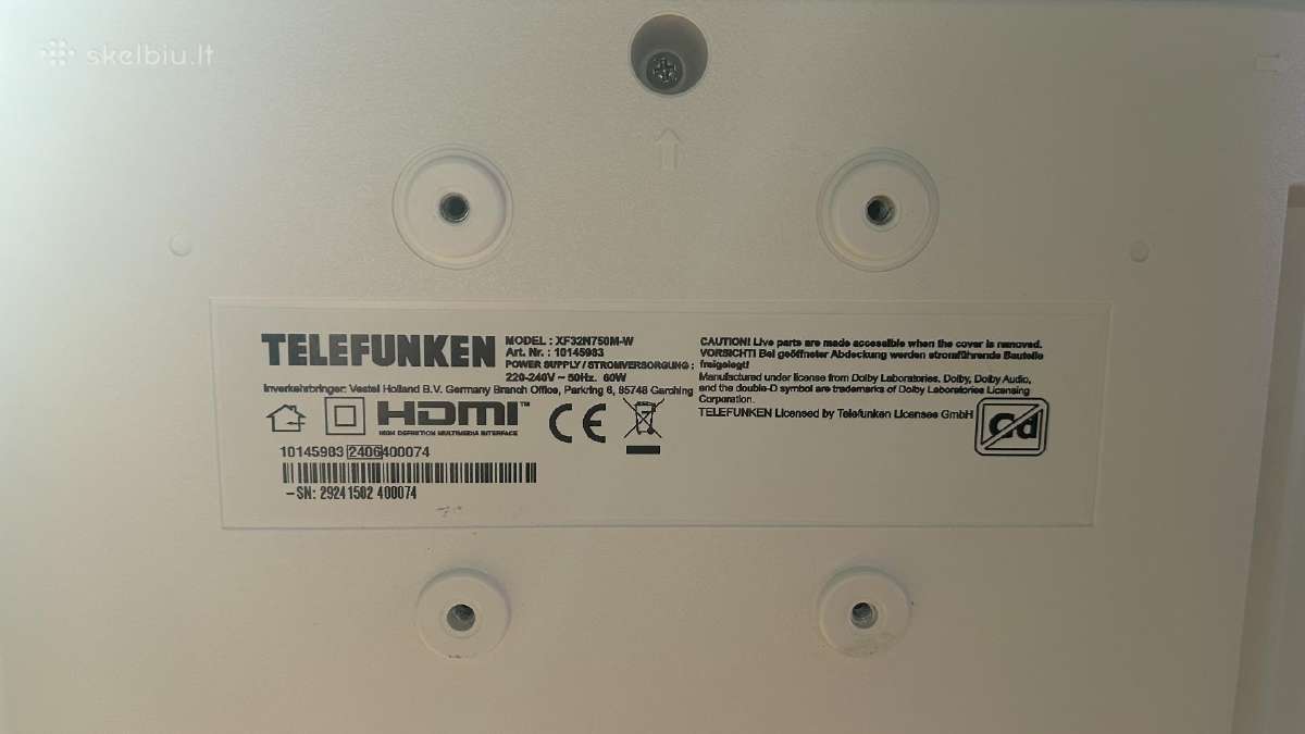 TV Telefunken Xf32n750m-w 80cm su garantija - nuotraukos Nr. 4