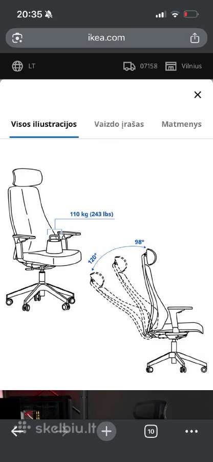 Ikea biuro ar žaidimų kėdė Matchspel - nuotraukos Nr. 3