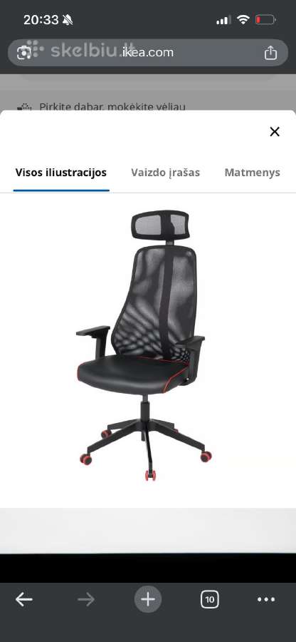 Ikea biuro ar žaidimų kėdė Matchspel - nuotraukos Nr. 6