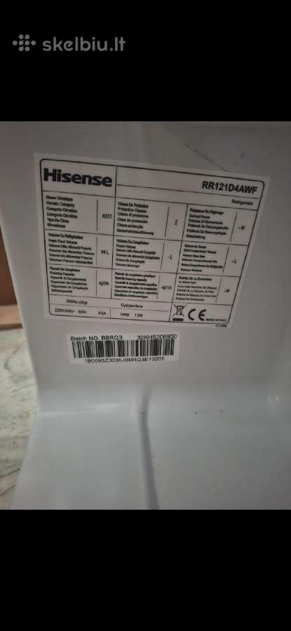 Hisense šaldytuvas Rr121d4awf – 94 l - nuotraukos Nr. 3