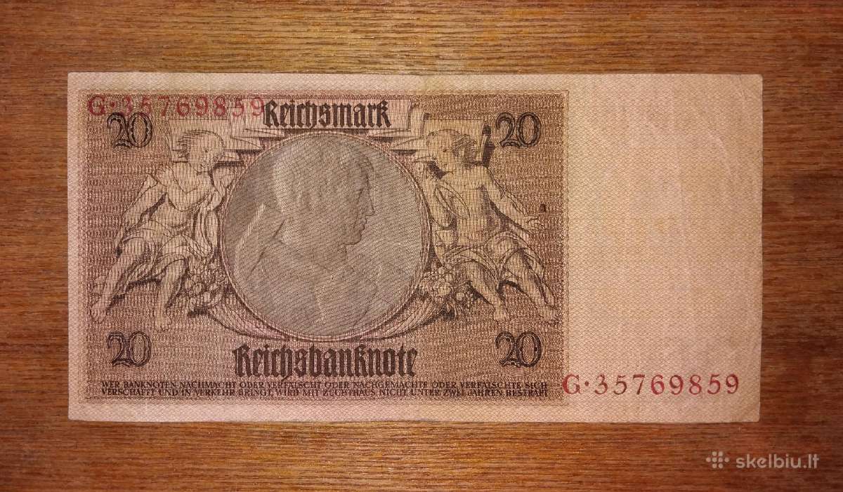 Vokietijos 20 reichsmark banknotas - nuotraukos Nr. 2