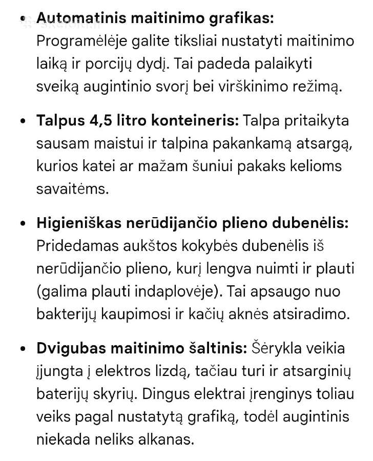 Naminių gyvūnų maisto dozatorius, Amicura F1 pro - nuotraukos Nr. 4