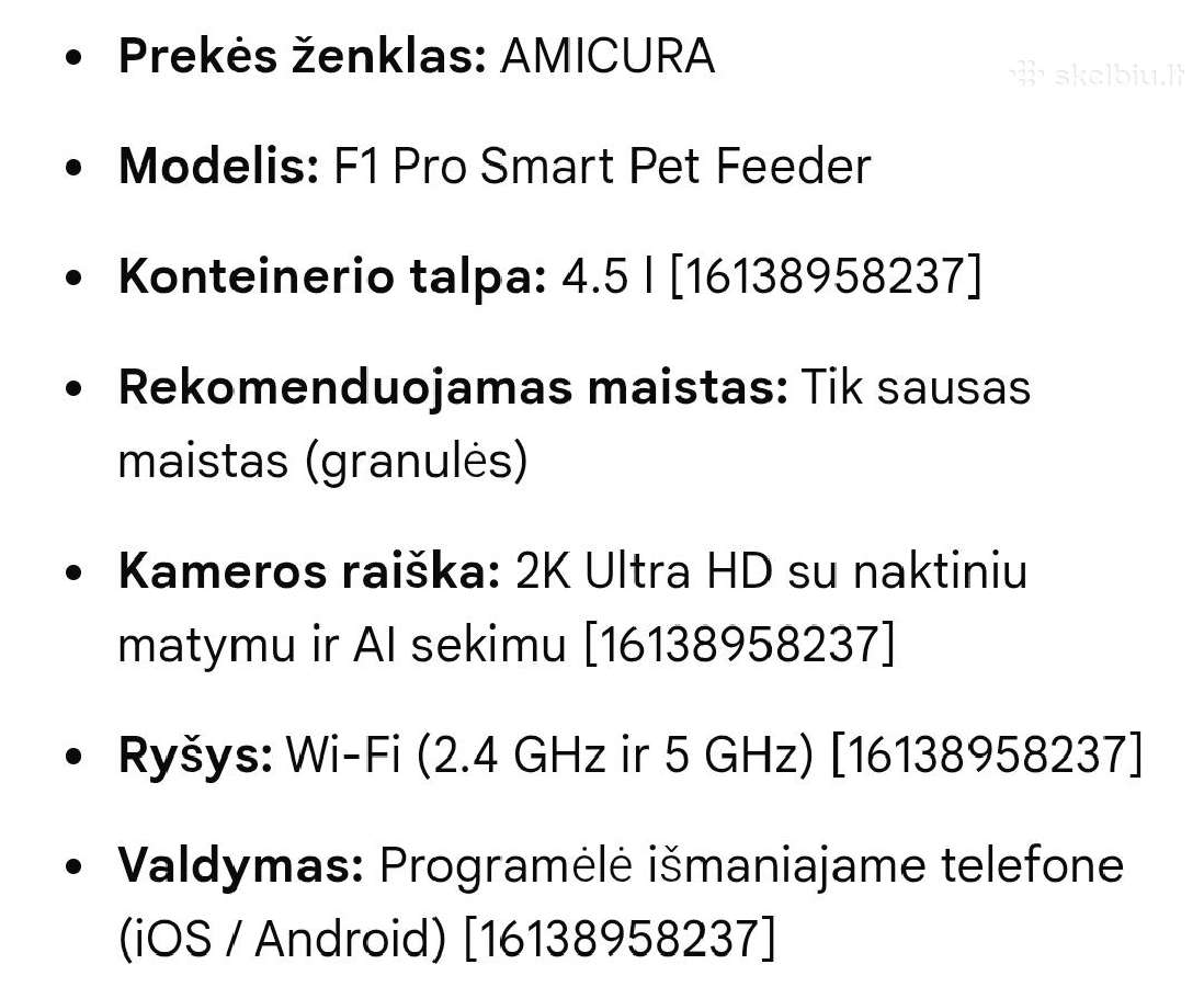 Naminių gyvūnų maisto dozatorius, Amicura F1 pro - nuotraukos Nr. 5
