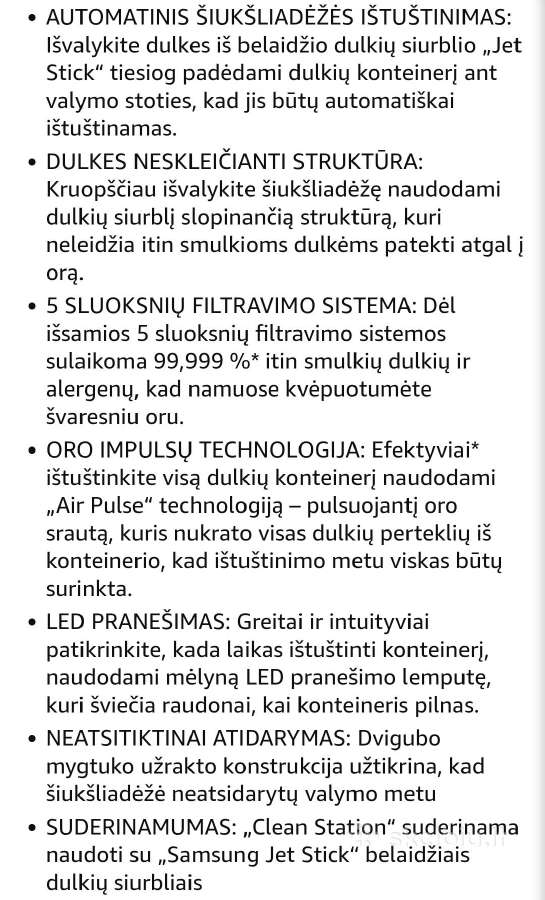 Samsung jet išsivalymo stotelė - nuotraukos Nr. 6