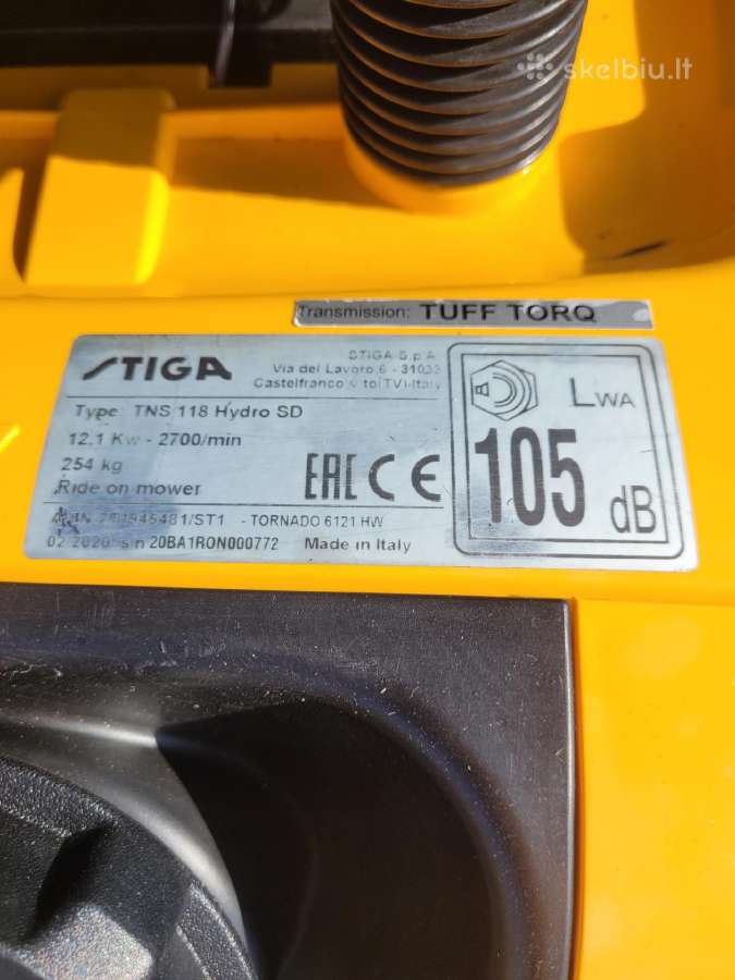 Stiga Tornado 6121hw sodo traktoriukas - nuotraukos Nr. 10