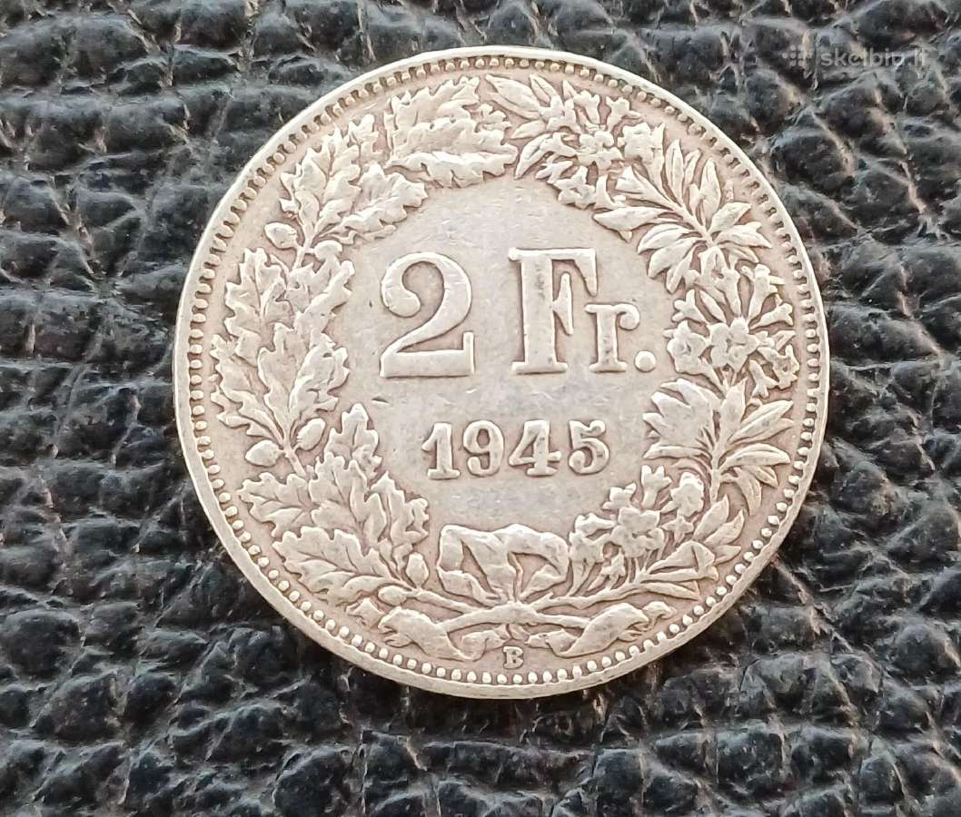 2 frankai sidabras Šveicarija nuo 1939 - nuotraukos Nr. 7