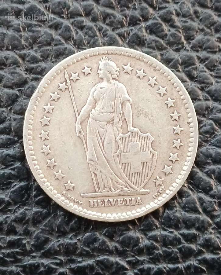 2 frankai sidabras Šveicarija nuo 1939 - nuotraukos Nr. 8